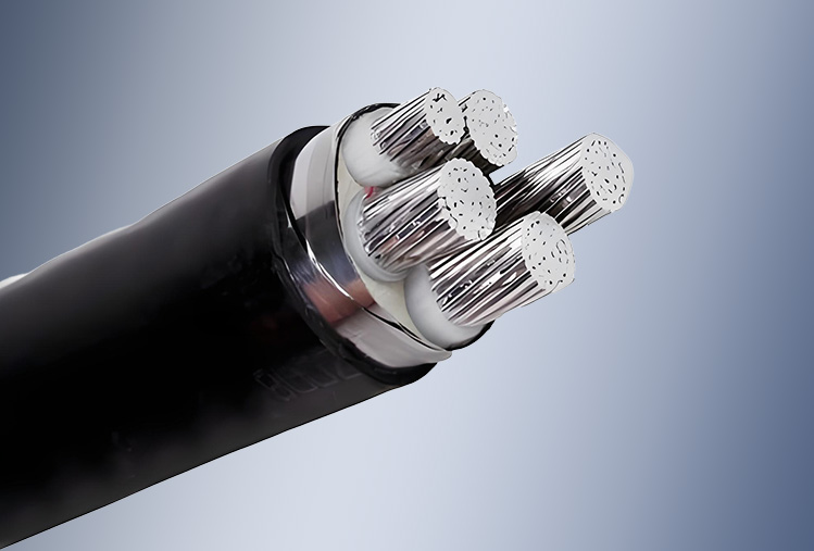 Cable de Potencia con Conductor de Aluminio, Aislamiento XLPE, Armadura de Cinta de Acero y Cubierta de PVC